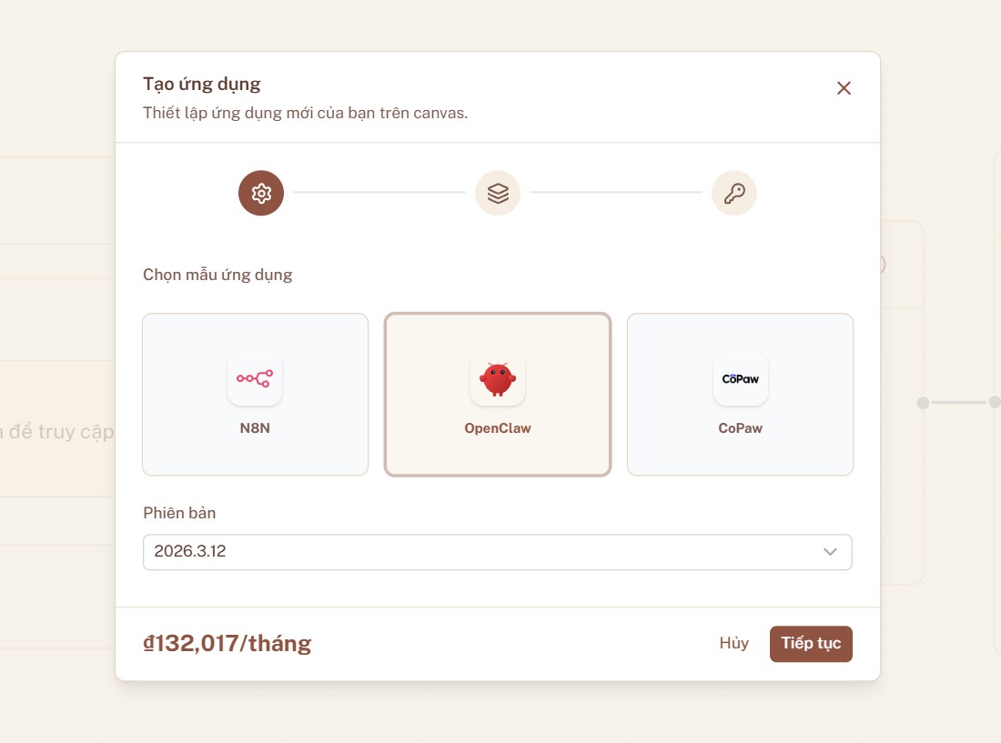 Form triển khai OpenClaw