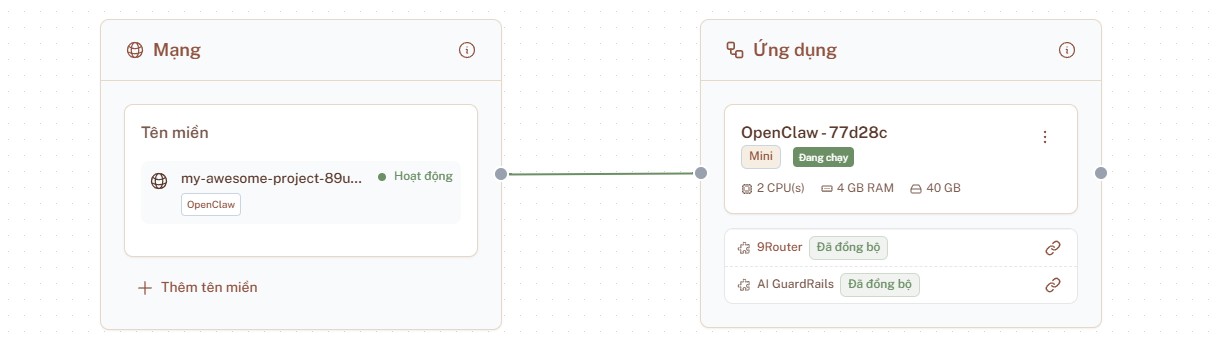 OpenClaw với các kết nối AI và tính năng bảo mật