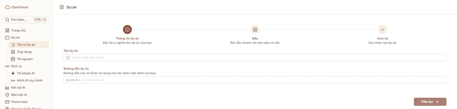 Quy trình tạo dự án