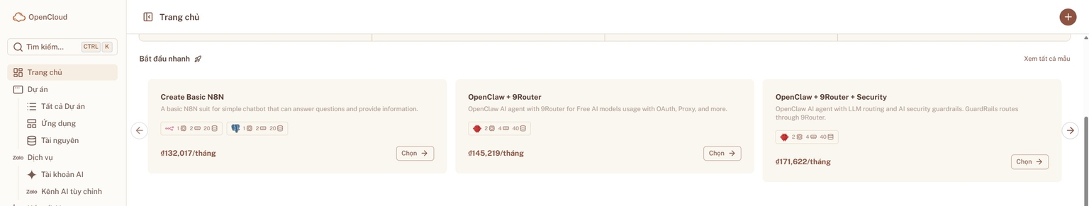 Thẻ triển khai một cú nhấp